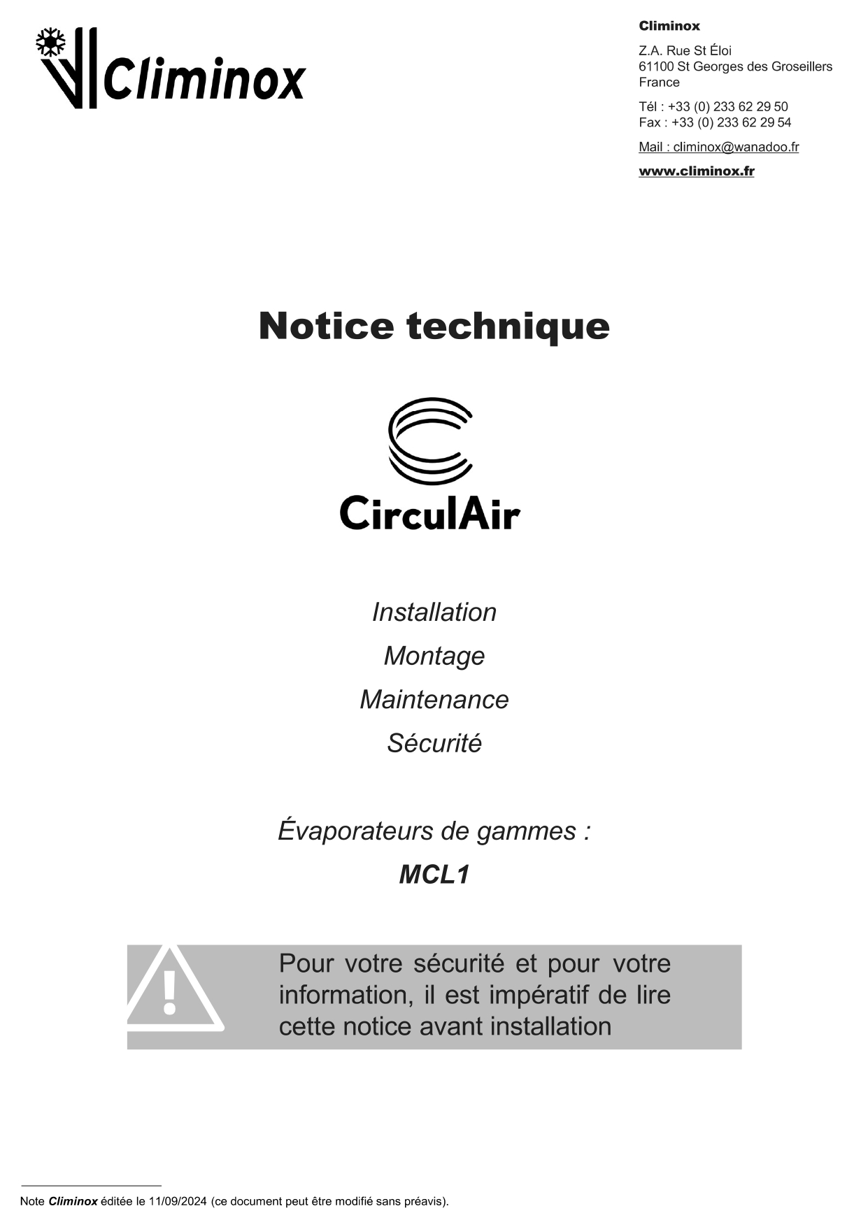 Notice CirculAir 1